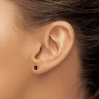 14k White Gold Trillion Garnet Earrings-EM7100-GA-W