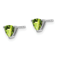 14k White Gold Trillion Peridot Earrings-EM7100-PE-W