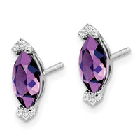 14k White Gold Marquise Amethyst and Diamond Earrings-EM7109-AM-005-WA