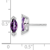 14k White Gold Marquise Amethyst and Diamond Earrings-EM7109-AM-005-WA