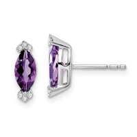 14k White Gold Marquise Amethyst and Diamond Earrings-EM7109-AM-005-WA