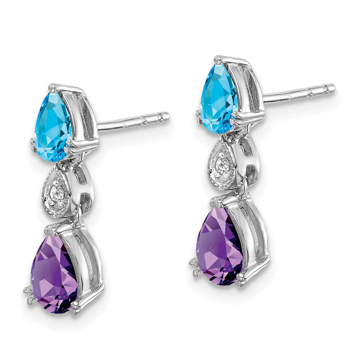 14k White Gold Blue Topaz/Amethyst/Diamond Earrings-EM7131-BT/AM-002-WA