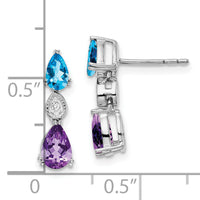 14k White Gold Blue Topaz/Amethyst/Diamond Earrings-EM7131-BT/AM-002-WA