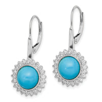 14k White Gold Turquoise and Diamond Leverback Earrings-EM7139-BTQ-063-WA