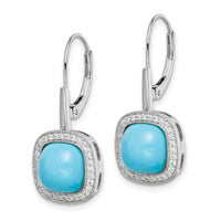 14k White Gold Turquoise and Diamond Leverback Earrings-EM7141-BTQ-026-WA