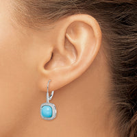 14k White Gold Turquoise and Diamond Leverback Earrings-EM7141-BTQ-026-WA