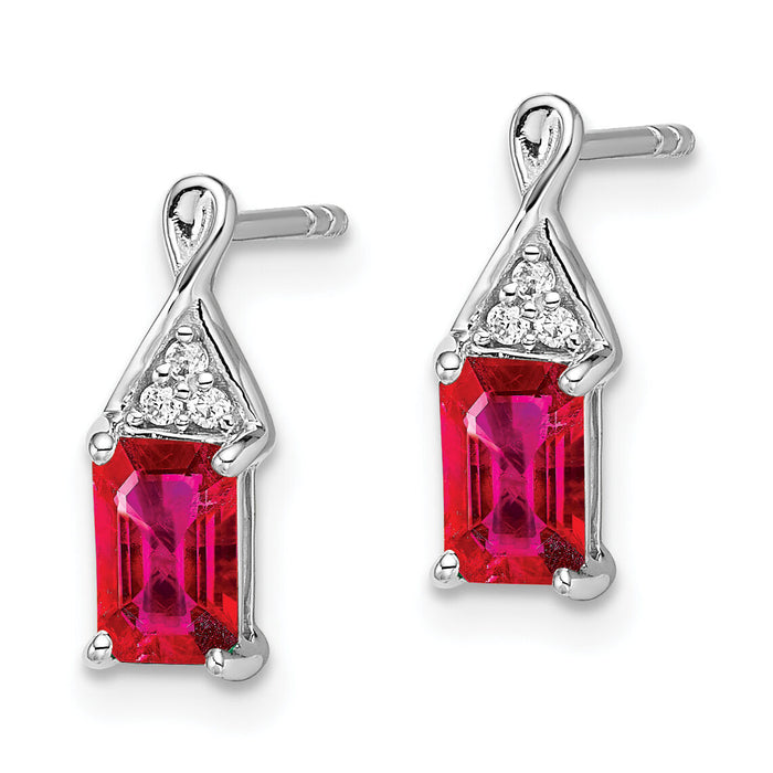 14k White Gold Ruby and Diamond Earrings-EM7187-RU-004-WA