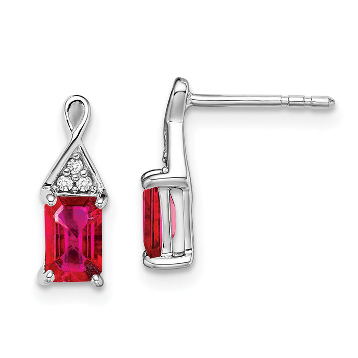 14k White Gold Ruby and Diamond Earrings-EM7187-RU-004-WA