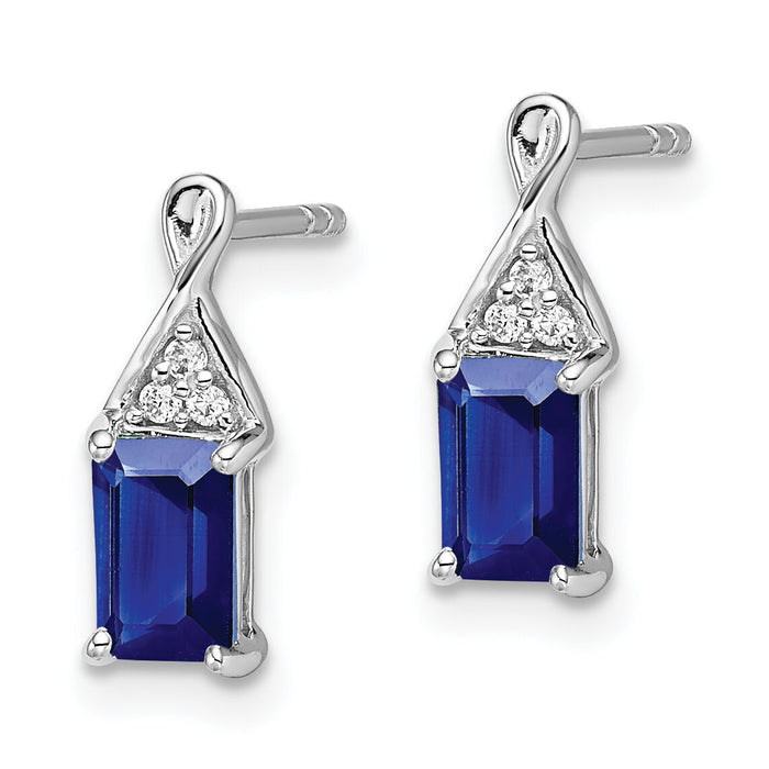 14k White Gold Sapphire and Diamond Earrings-EM7187-SA-004-WA