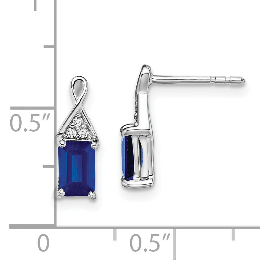 14k White Gold Sapphire and Diamond Earrings-EM7187-SA-004-WA