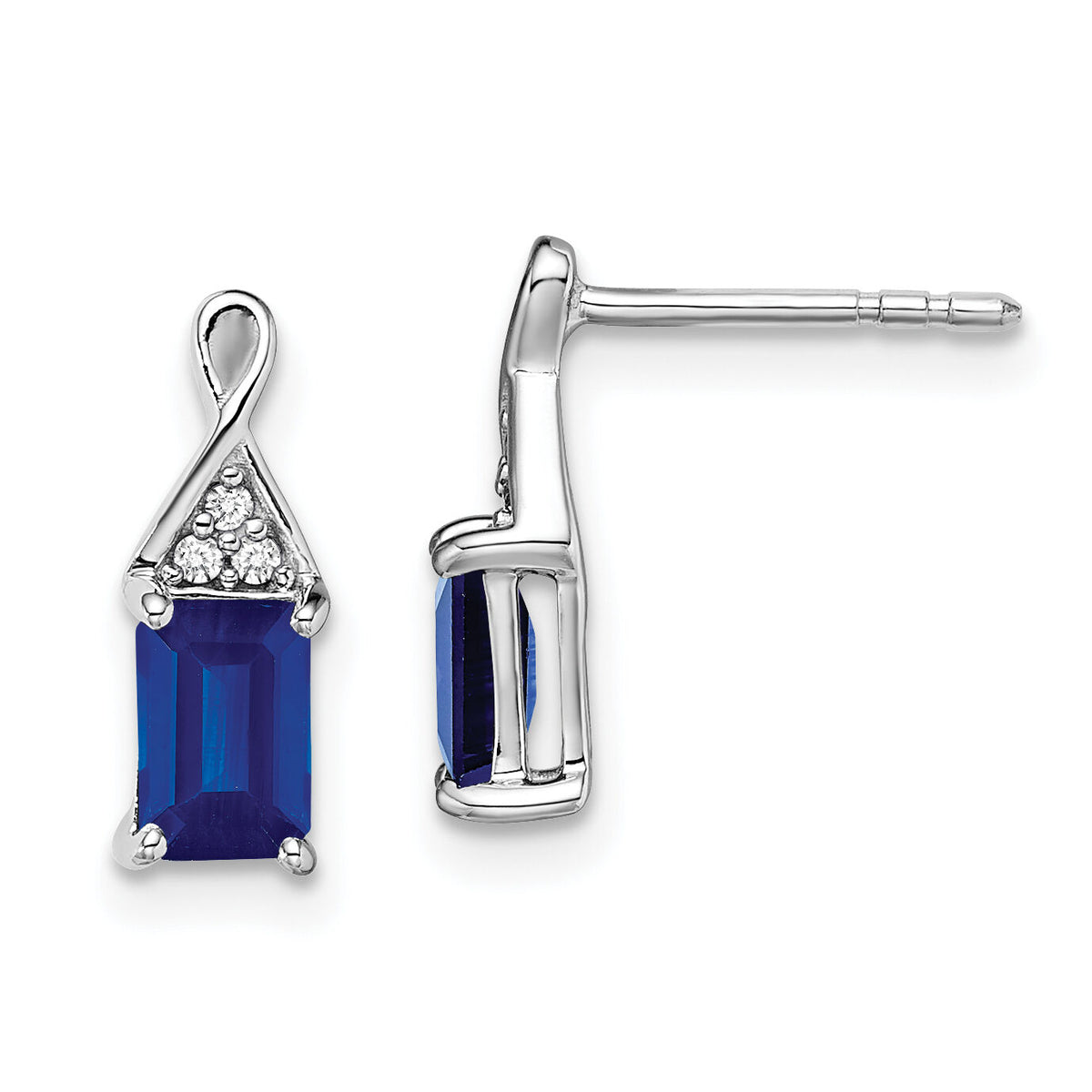 14k White Gold Sapphire and Diamond Earrings-EM7187-SA-004-WA