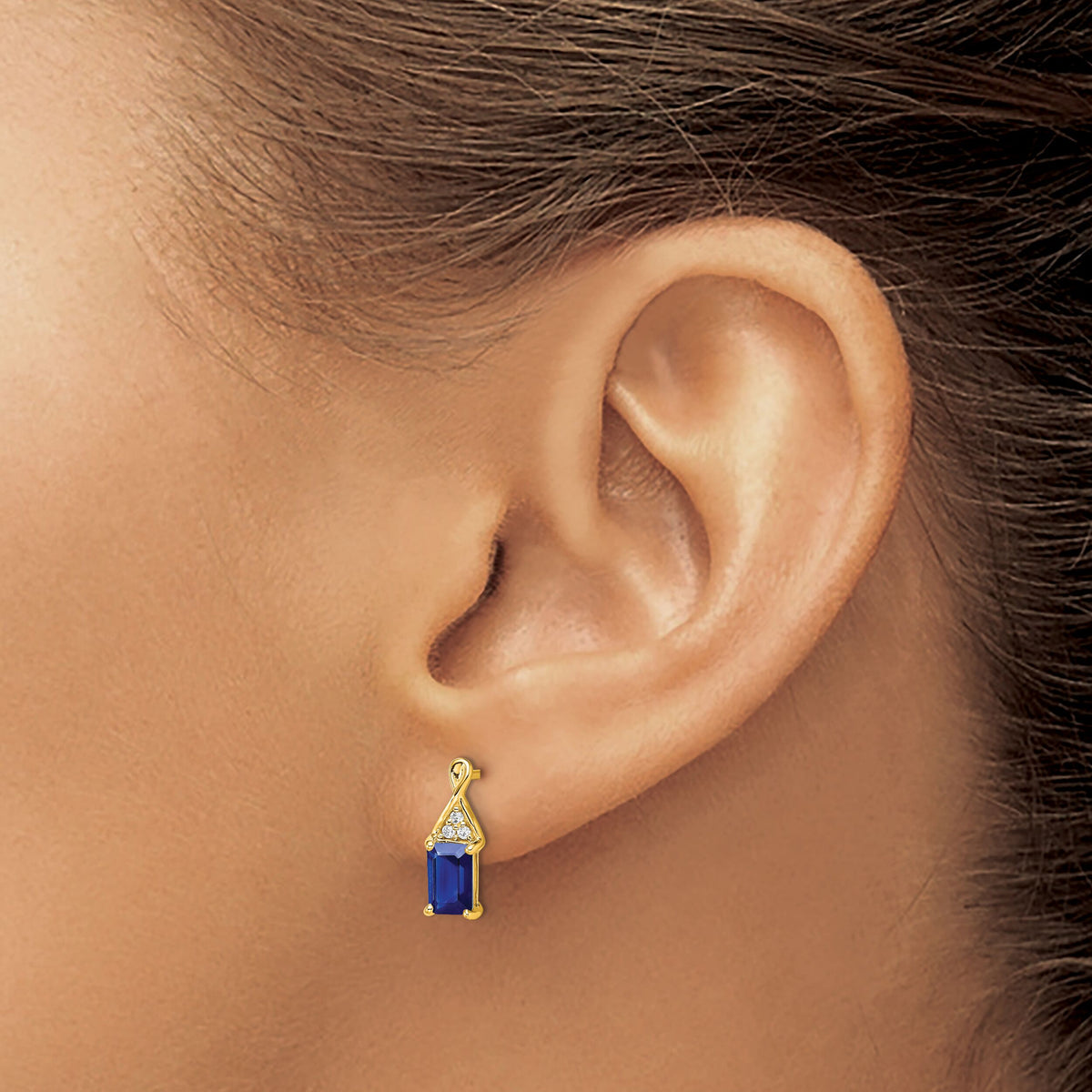 14k Sapphire and Diamond Earrings-EM7187-SA-004-YA
