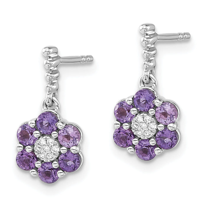 14k White Gold Amethyst and Diamond Earrings-EM7191-AM-004-WA