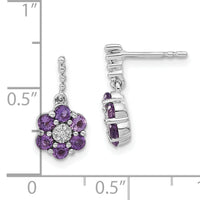 14k White Gold Amethyst and Diamond Earrings-EM7191-AM-004-WA