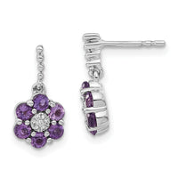 14k White Gold Amethyst and Diamond Earrings-EM7191-AM-004-WA