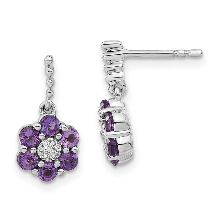 14k White Gold Amethyst and Diamond Earrings-EM7191-AM-004-WA