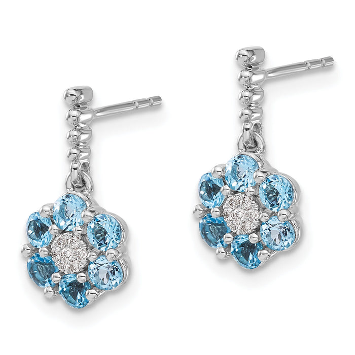 14k White Gold Blue Topaz and Diamond Earrings-EM7191-BT-004-WA