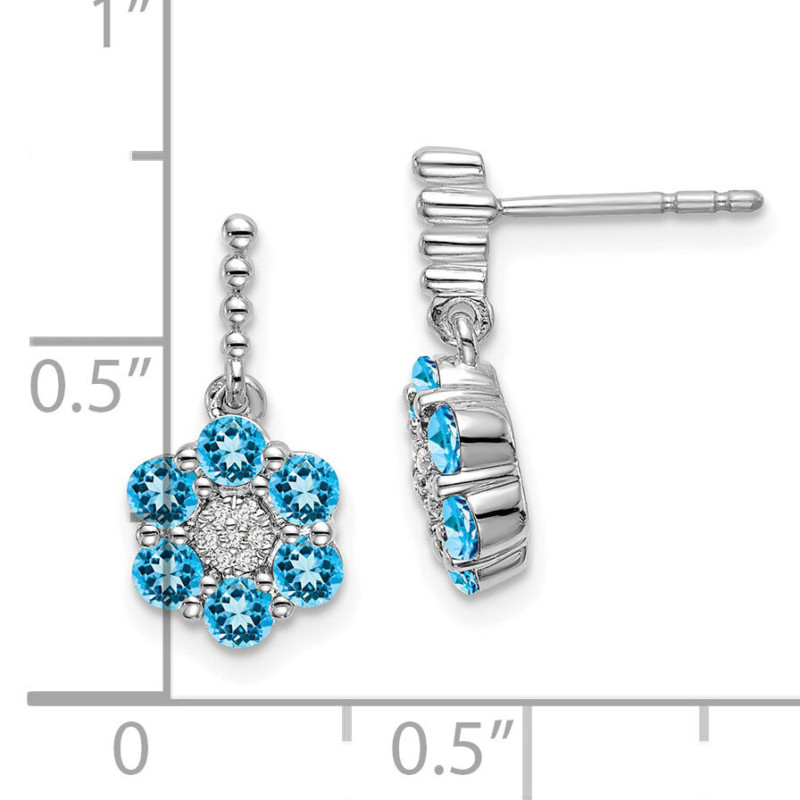 14k White Gold Blue Topaz and Diamond Earrings-EM7191-BT-004-WA