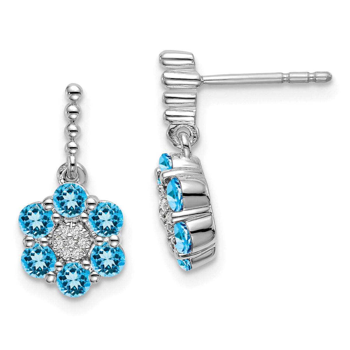 14k White Gold Blue Topaz and Diamond Earrings-EM7191-BT-004-WA