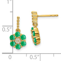 14k Emerald and Diamond Earrings-EM7191-EM-005-YA