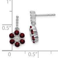 14k White Gold Garnet and Diamond Earrings-EM7191-GA-004-WA