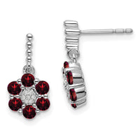 14k White Gold Garnet and Diamond Earrings-EM7191-GA-004-WA