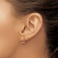 14k Garnet and Diamond Earrings-EM7191-GA-004-YA