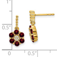 14k Garnet and Diamond Earrings-EM7191-GA-004-YA