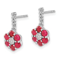 14k White Gold Ruby and Diamond Earrings-EM7191-RU-005-WA