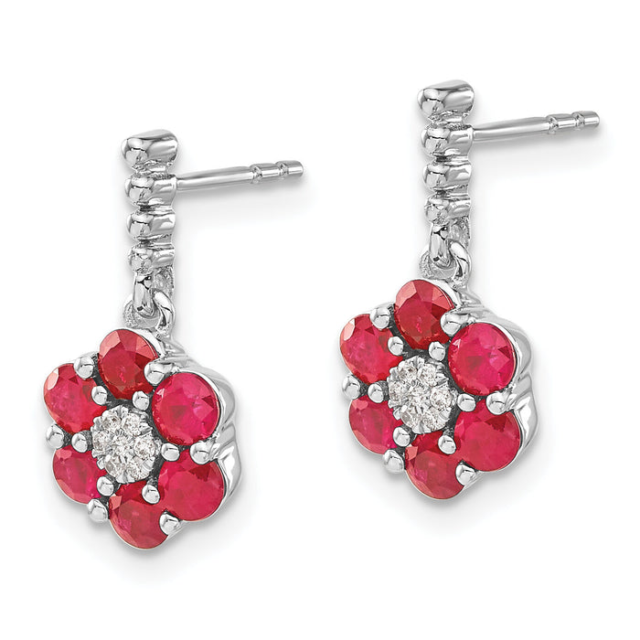 14k White Gold Ruby and Diamond Earrings-EM7191-RU-005-WA
