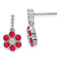 14k White Gold Ruby and Diamond Earrings-EM7191-RU-005-WA