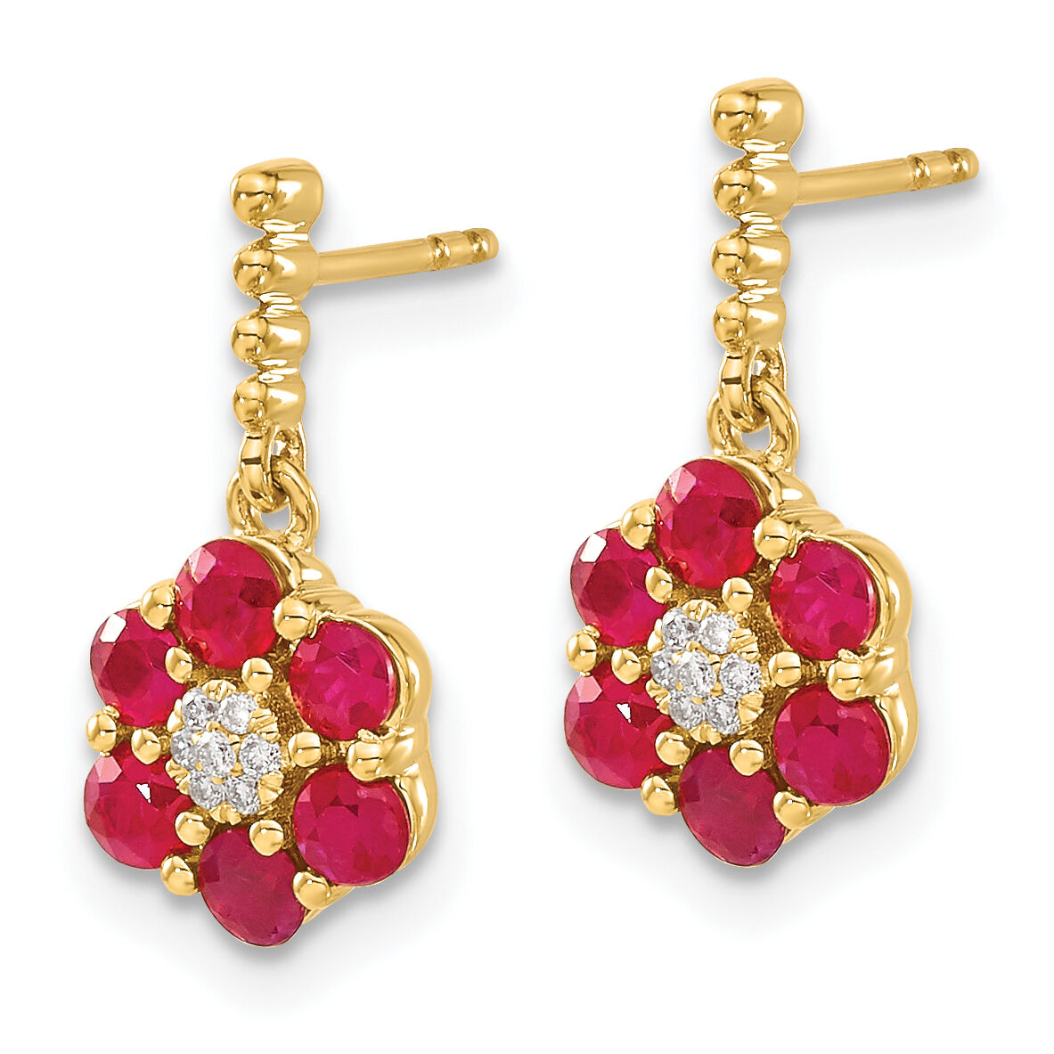 14k Ruby and Diamond Earrings-EM7191-RU-005-YA