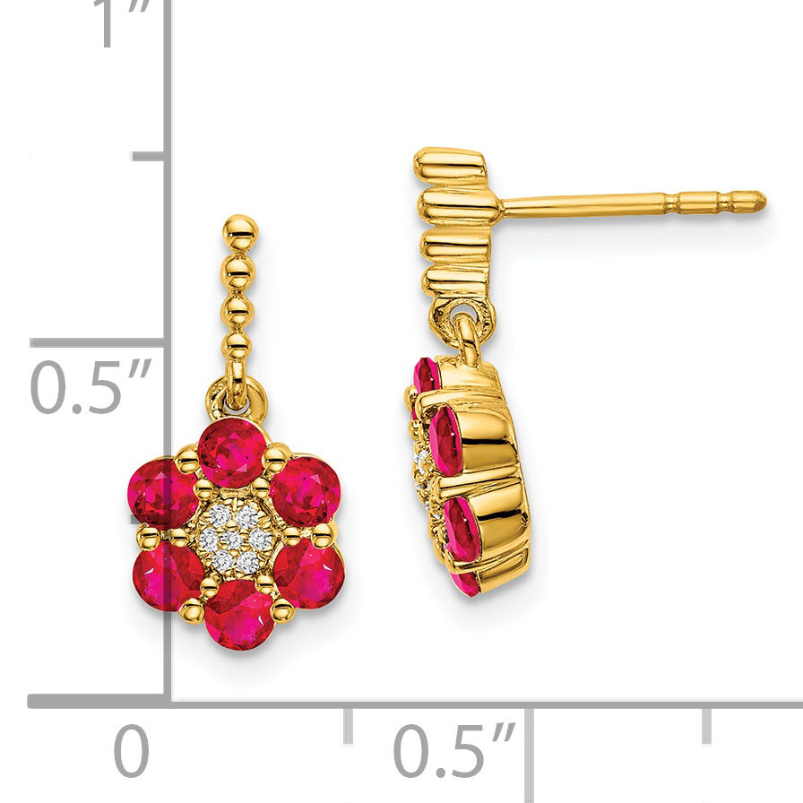 14k Ruby and Diamond Earrings-EM7191-RU-005-YA