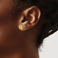 14k Cushion Citrine Earrings-EM7201-CI-Y
