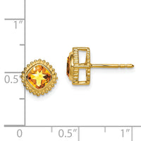 14k Cushion Citrine Earrings-EM7201-CI-Y