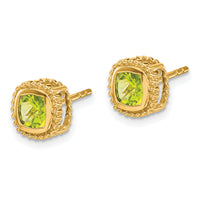 14k Cushion Peridot Earrings-EM7201-PE-Y