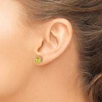 14k Cushion Peridot Earrings-EM7201-PE-Y
