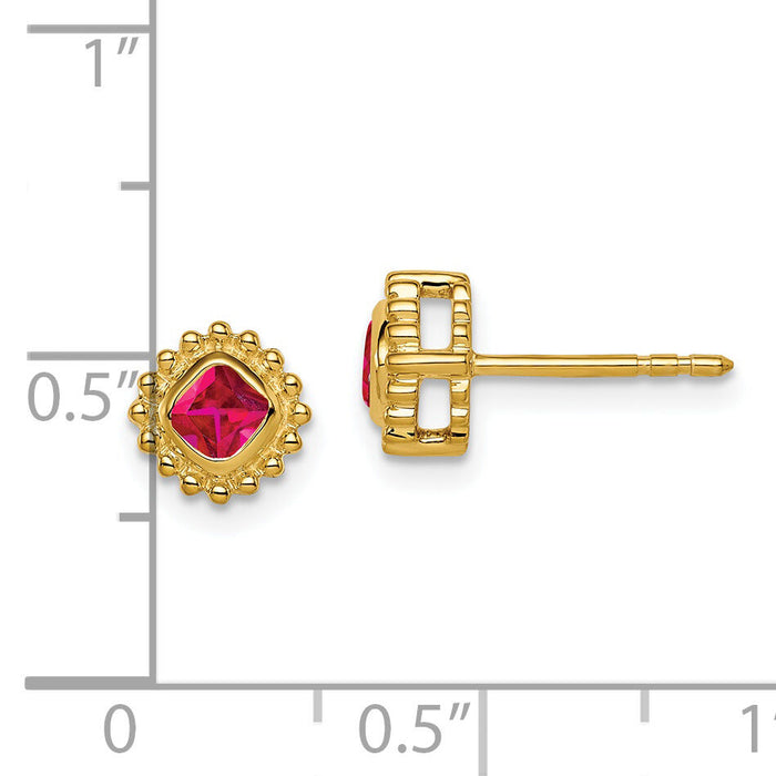 14k Cushion Ruby Earrings-EM7201-RU-Y