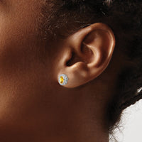 14k White Gold Oval Citrine Post Earrings-EM7202-CI-W