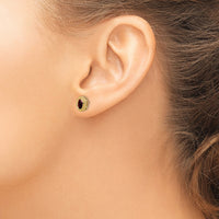 14k Oval Garnet Post Earrings-EM7202-GA-Y
