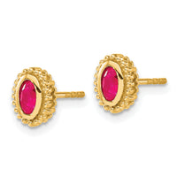14k Oval Ruby Post Earrings-EM7202-RU-Y