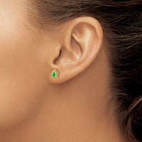 14k Pear Emerald Post Earrings-EM7203-EM-Y