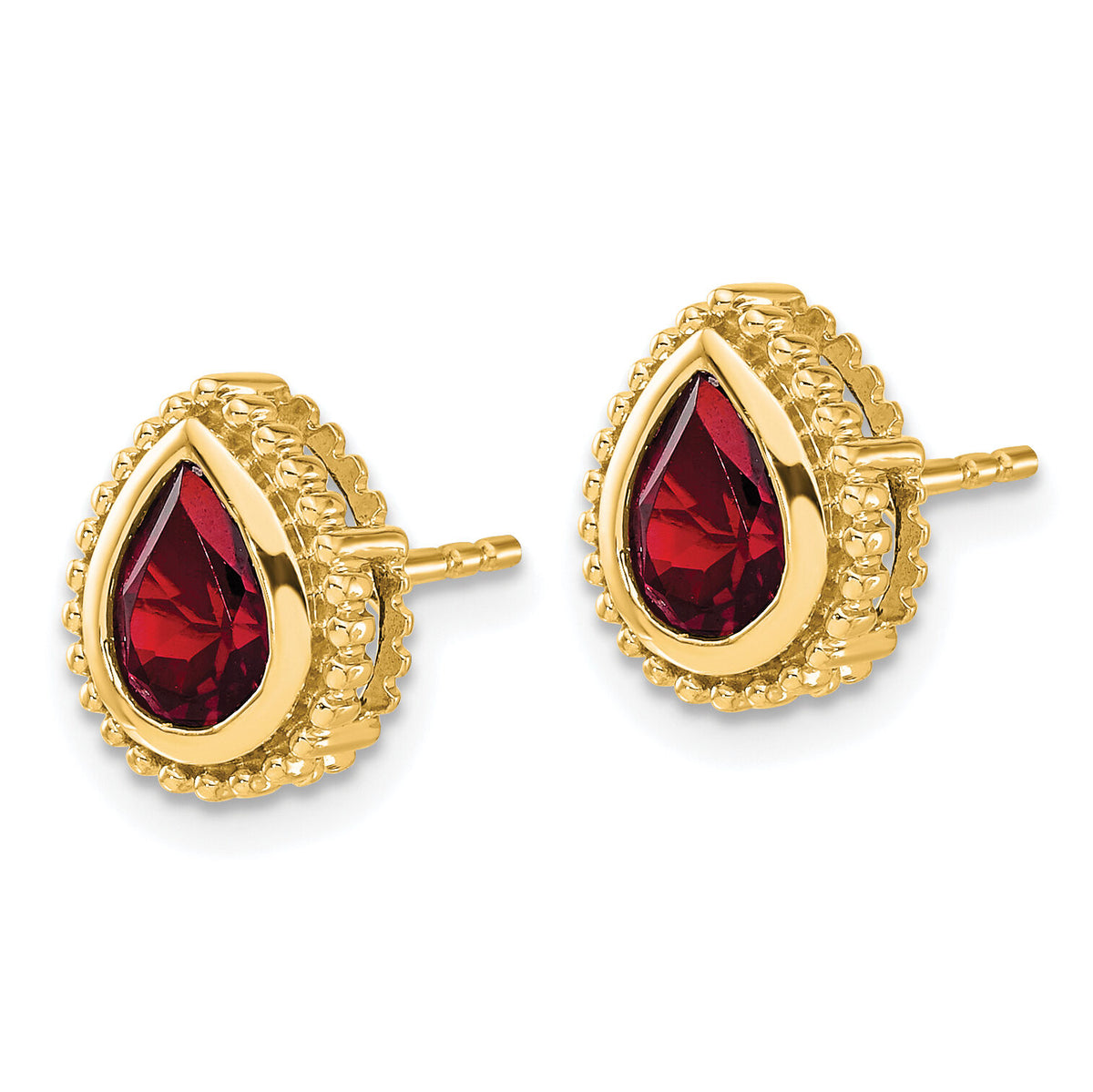 14k Pear Garnet Post Earrings-EM7203-GA-Y