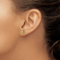14k Pear Peridot Post Earrings-EM7203-PE-Y