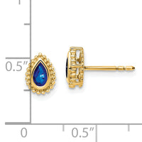 14k Pear Sapphire Post Earrings-EM7203-SA-Y