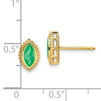 14k Marquise Emerald Post Earrings-EM7204-EM-Y