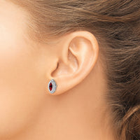 14k White Gold Marquise Garnet Post Earrings-EM7204-GA-W