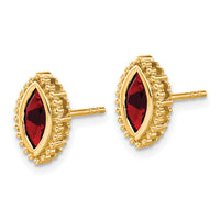 14k Marquise Garnet Post Earrings-EM7204-GA-Y