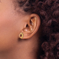 14k Marquise Garnet Post Earrings-EM7204-GA-Y
