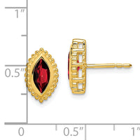 14k Marquise Garnet Post Earrings-EM7204-GA-Y